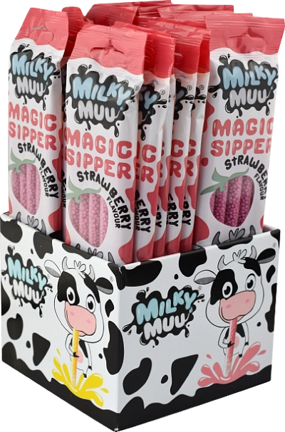 Milky Muu 30g jahoda (12x22) Brčko do mléka