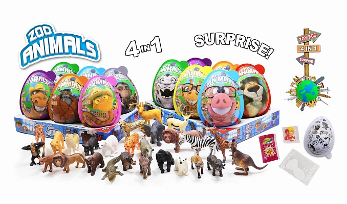P-vaj.ZOO Animals Toy egg 21g (8x6)