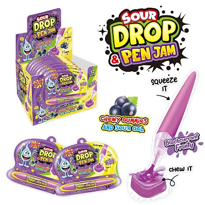 P-Sour Drop & Pen Jam 55g (12x12) Blackcurrant