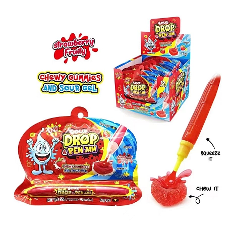 P-Sour Drop & Pen Jam 55g (12x12) Str+Apple