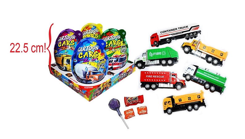 P-vaj.Super Big Plastic Cartoon Car 25g (12x4)